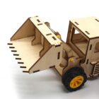 StemWizz lever bulldozer STEM kit showing hand lever mechanics and bucket movement